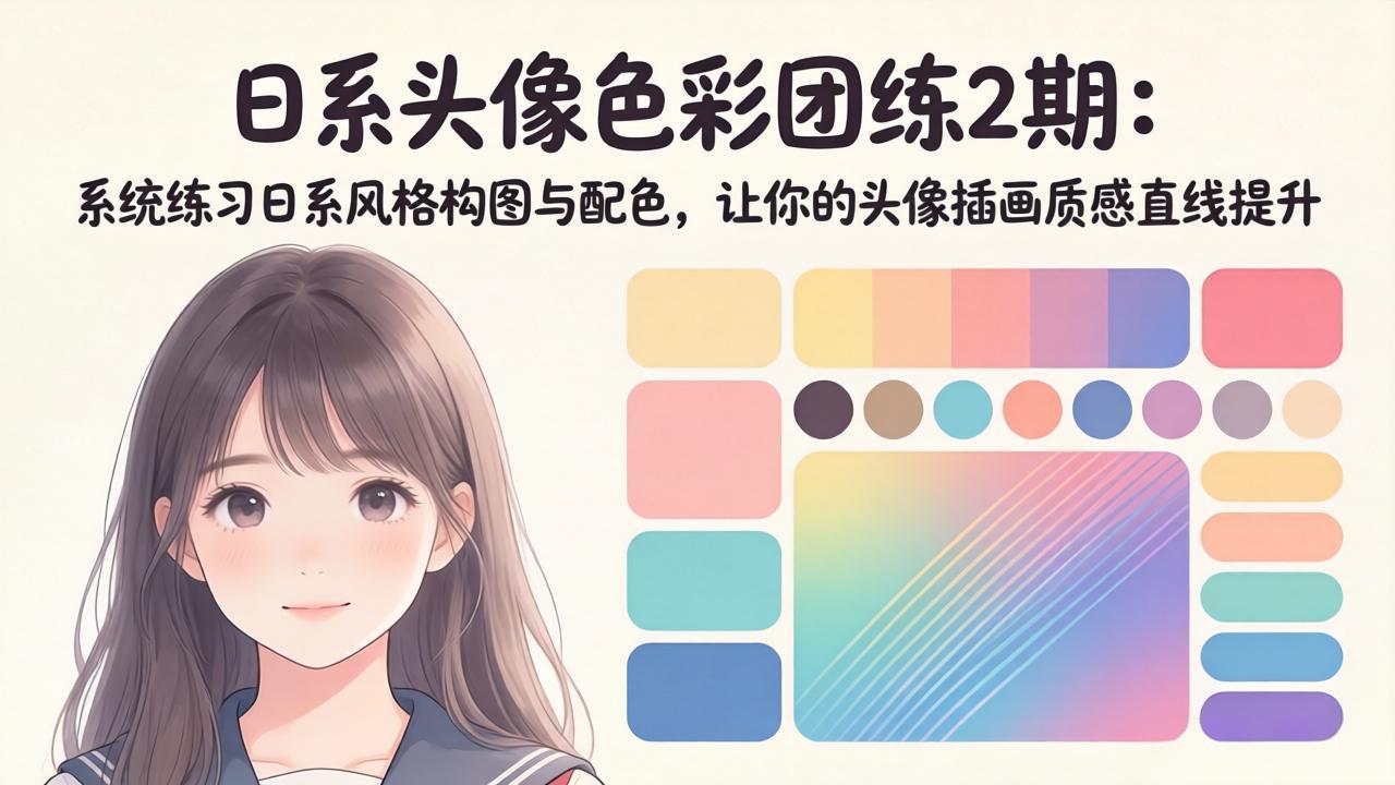 （18034期）日系头像色彩团练2期：系统练习日系风格构图与配色，让你的头像插画质感直线提升-赛德副业库