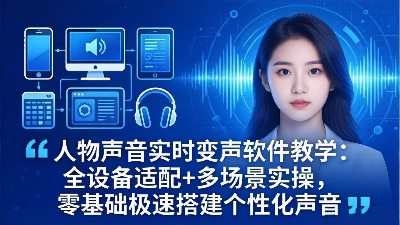 （18120期）人物声音实时变声软件教学：全设备适配+多场景实操，零基础极速搭建个性化声音-赛德副业库