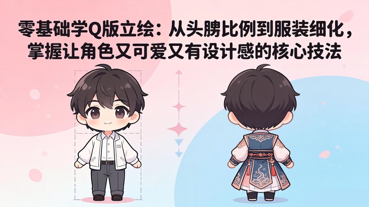 (18036期)零基础学Q版立绘:从头身比例到服装细化,掌握让角色又可爱又有设计感的核心技法-赛德副业库