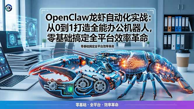 (17996期)OpenClaw龙虾自动化实战:从0到1打造全能办公机器人,零基础搞定全平台效率革命-赛德副业库