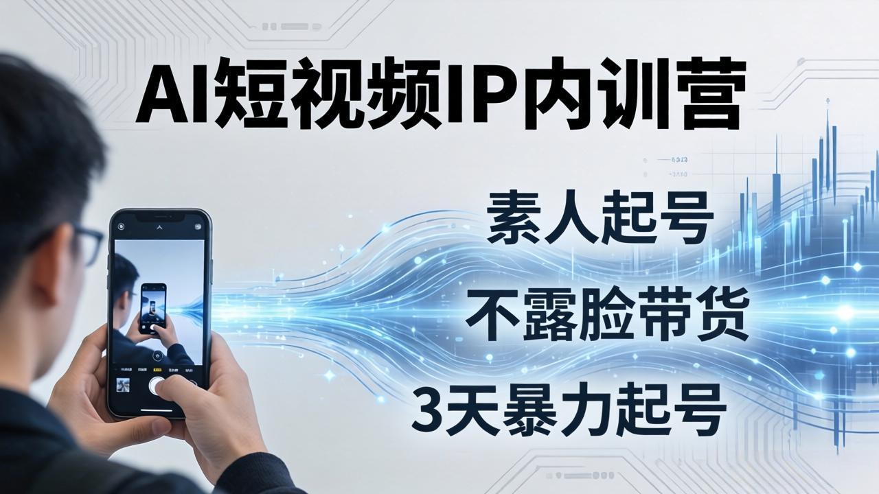（17852期）2026AI短视频IP内训营：从素人起号到不露脸带货，3天暴力起号全流程拆解-赛德副业库