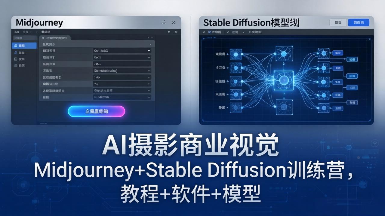 (18271期)AI摄影商业视觉Midjourney+Stable Diffusion训练营,教程+软件+模型-赛德副业库