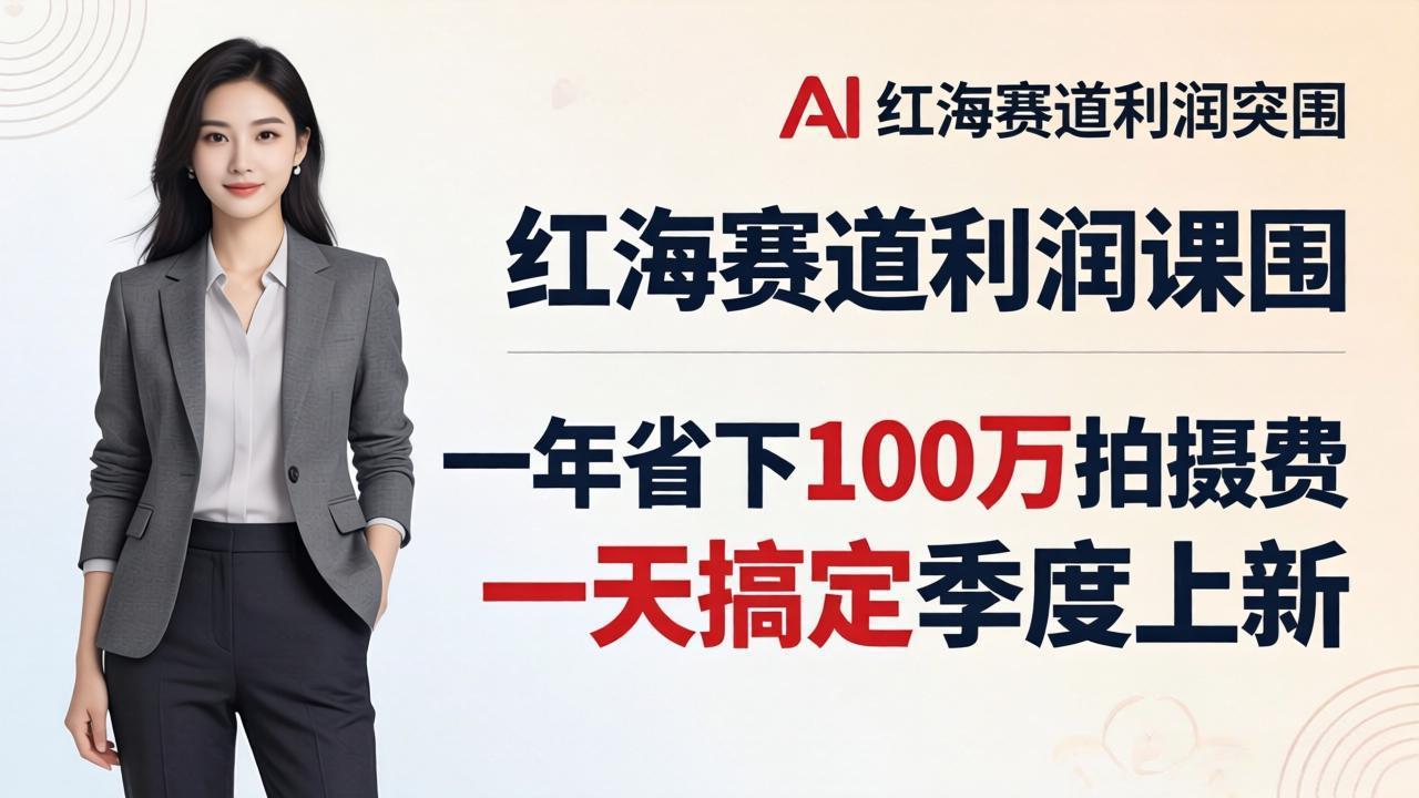 （17884期）服装老板AI模特图课：一年省下100万拍摄费，一天搞定季度上新，红海赛道利润突围-赛德副业库
