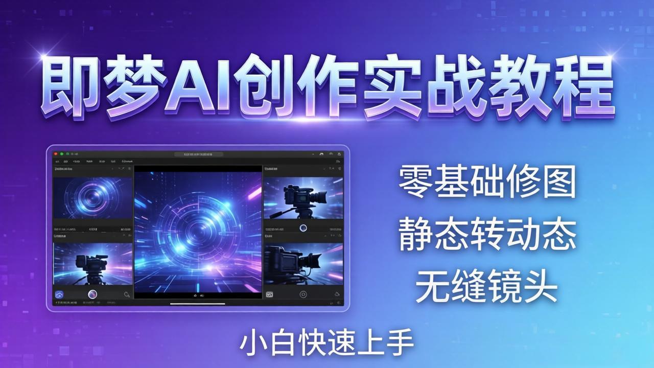 (18196期)即梦AI创作实战教程,从零基础修图到AI导演,实战教学静态转动态+无缝镜头,小白快速上手-赛德副业库