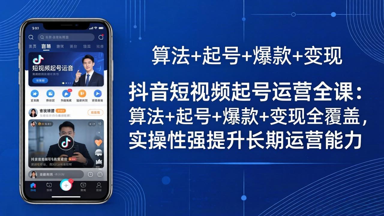 （18071期）抖音短视频起号运营全课：算法+起号+爆款+变现全覆盖，实操性强提升长期运营能力-赛德副业库