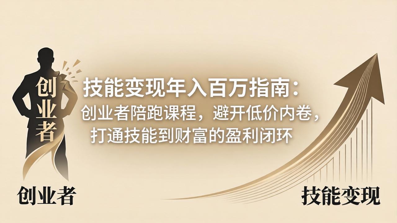 (18139期)技能变现年入百万指南:创业者陪跑课程,避开低价内卷,打通技能到财富的盈利闭环-赛德副业库