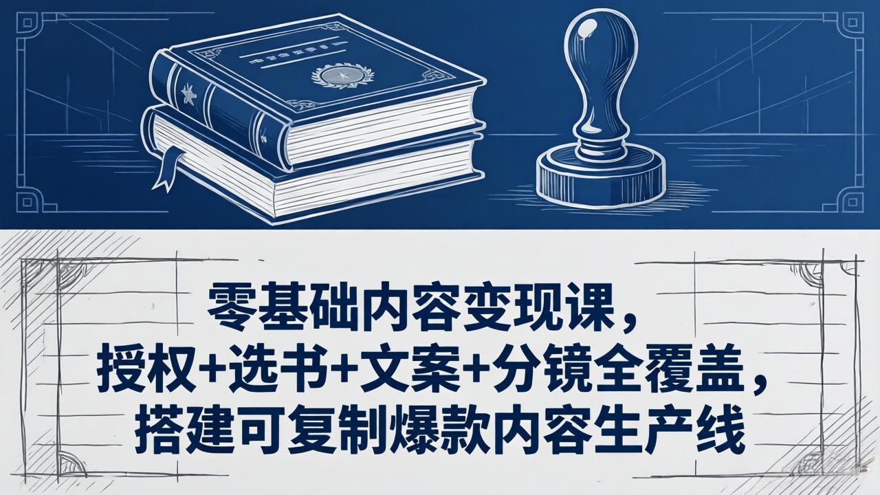 （18243期）零基础内容变现课，授权+选书+文案+分镜全覆盖，搭建可复制爆款内容生产线-赛德副业库