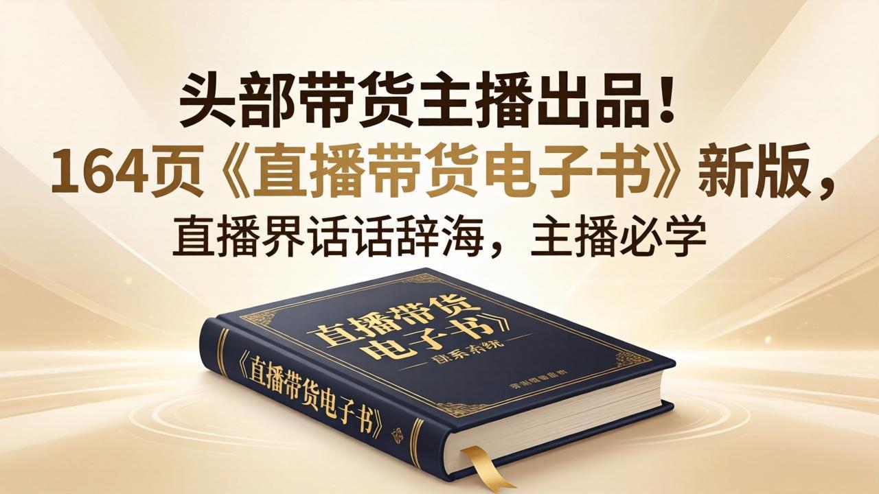（18056期）头部带货主播出品！164页《直播带货电子书》新版，直播界话术辞海，主播必学-赛德副业库