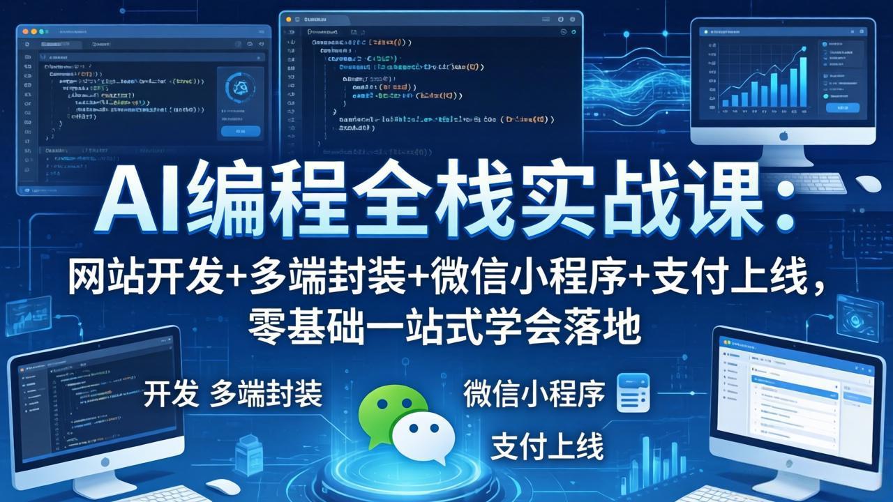 （18049期）AI编程全栈实战课：网站开发+多端封装+微信小程序+支付上线，零基础一站式学会落地-赛德副业库