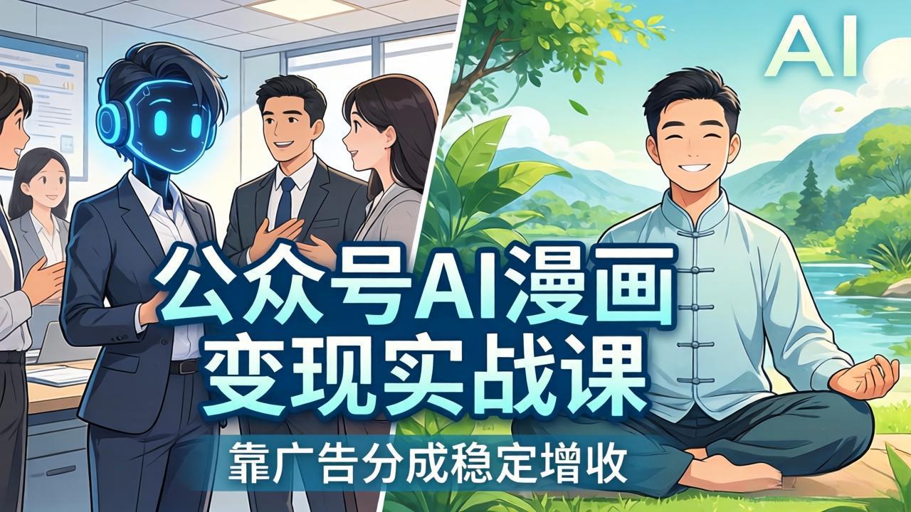（17921期）公众号AI漫画变现实战课：星座/职场/养生多赛道+智能体发文，靠广告分成稳定增收-赛德副业库