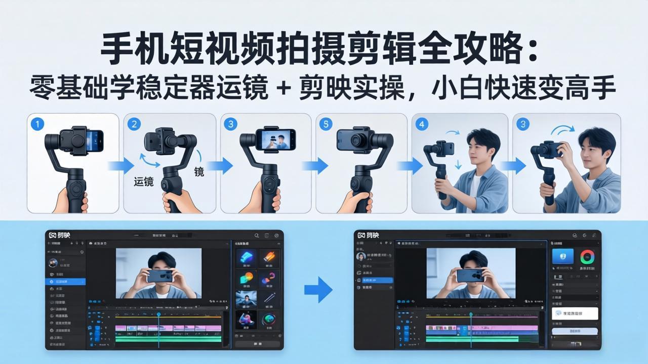 (18003期)手机短视频拍摄剪辑全攻略:零基础学稳定器运镜 + 剪映实操,小白快速变高手-赛德副业库