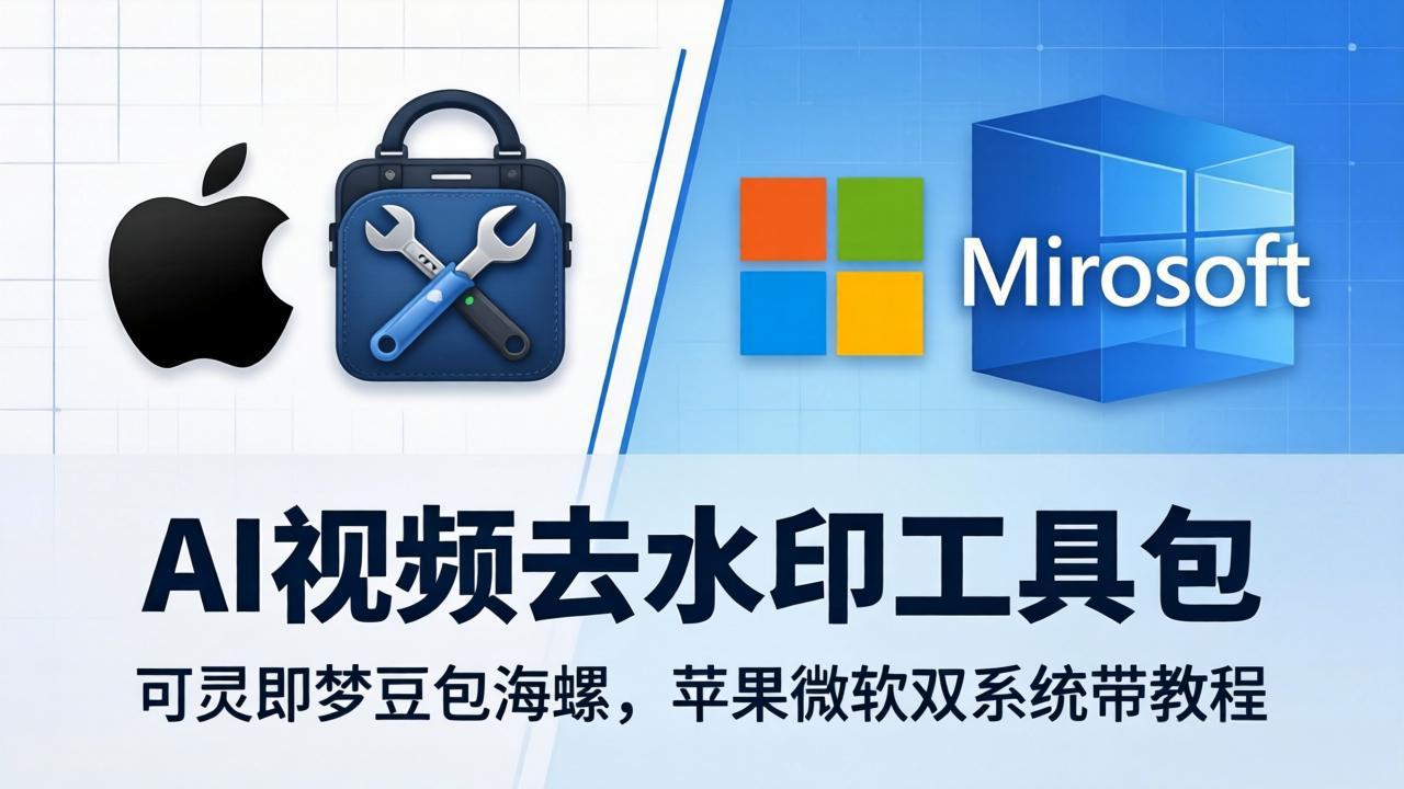(18073期)AI视频去水印工具包:可灵即梦豆包海螺,苹果微软双系统带教程-赛德副业库