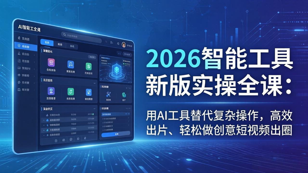（18005期）2026智能工具新版实操全课：用AI工具替代复杂操作，高效出片、轻松做创意短视频出圈-赛德副业库