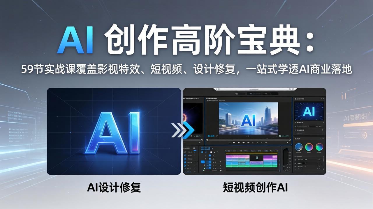 （17887期）AI 创作高阶宝典：59节实战课覆盖影视特效、短视频、设计修复，一站式学透AI商业落地-赛德副业库