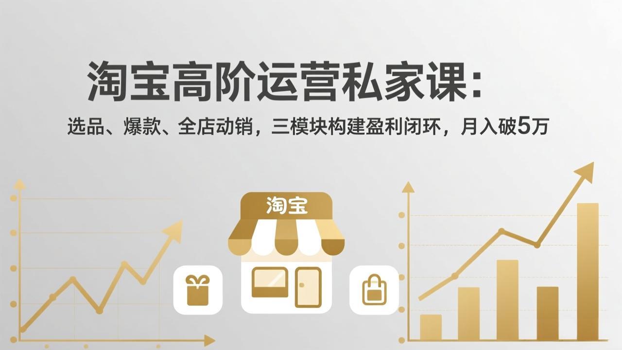 （18095期）淘宝高阶运营私家课（更新26年4月18）：选品、爆款、全店动销，三模块构建盈利闭环，月入破5万-赛德副业库