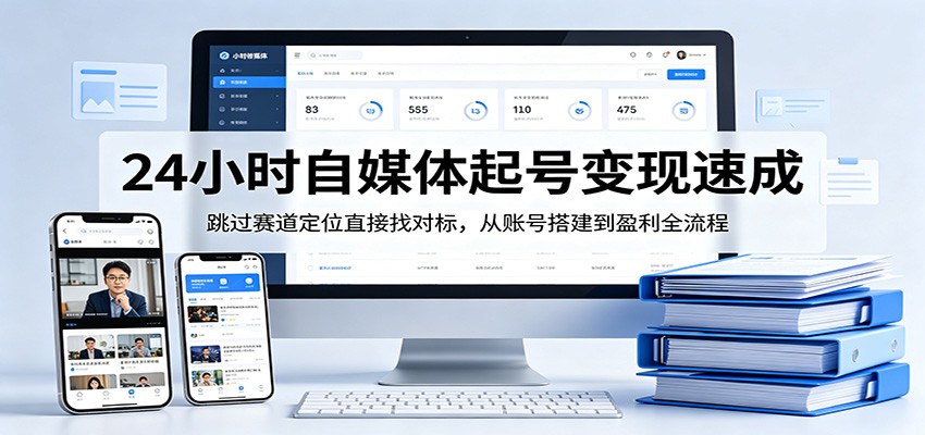 24小时自媒体起号变现速成,跳过赛道定位直接找对标,从账号搭建到盈利全流程-赛德副业库