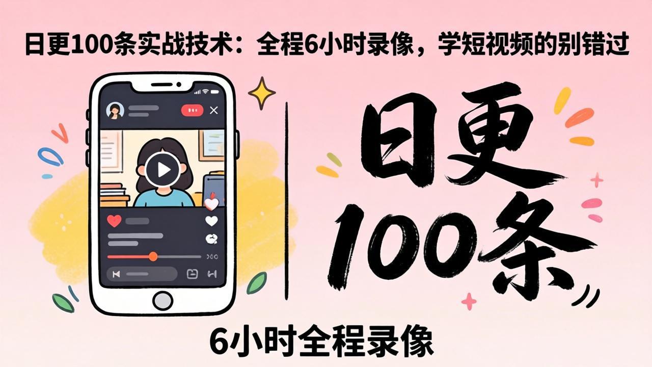 （18097期）某工作坊东莞2026年4月12线下课：日更100条实战：全程6小时录像，学短视频的别错过-赛德副业库