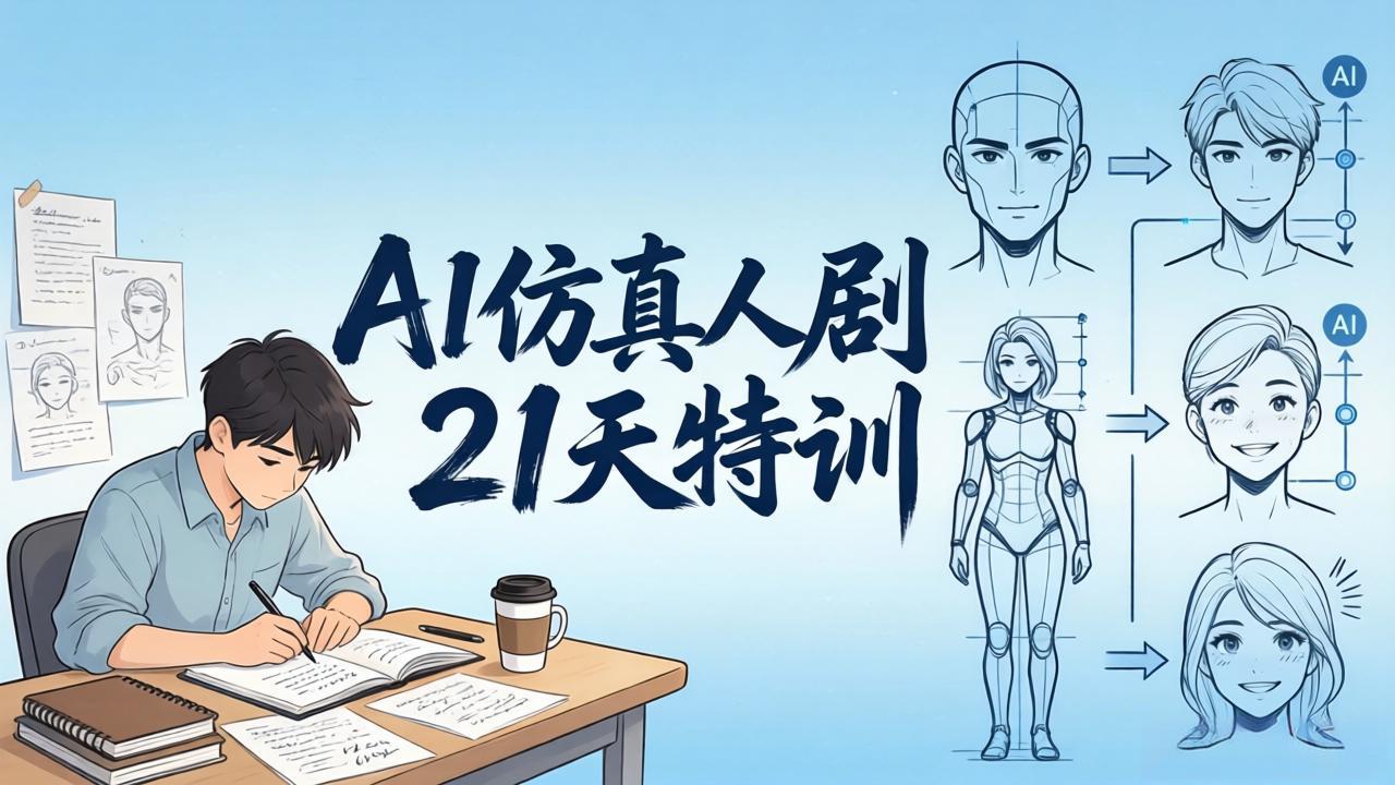 (18082期)AI仿真人剧21天特训-更新:从剧本到成片全流程实战,掌握角色一致性与变现方法-赛德副业库
