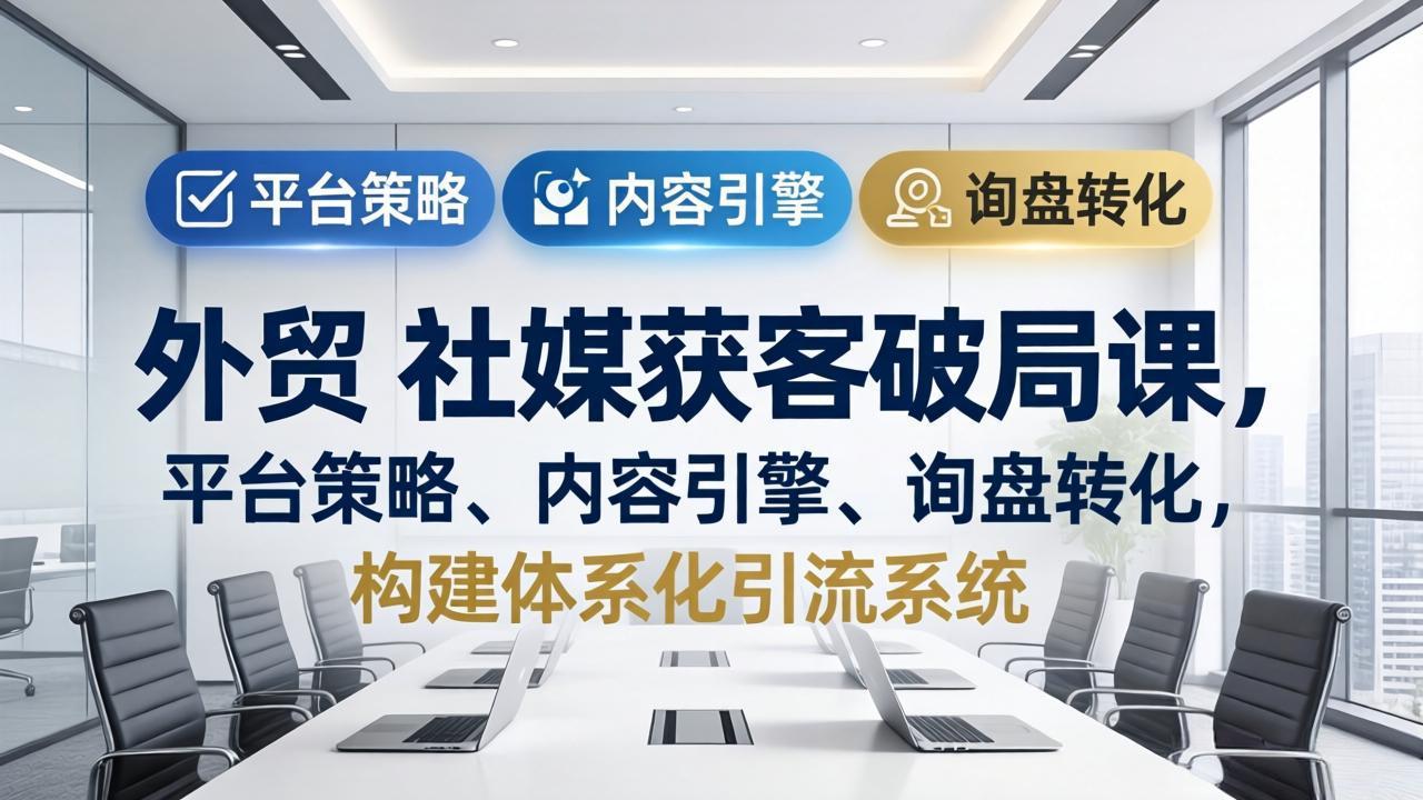 (17901期)外贸 社媒获客破局课,平台策略、内容引擎、询盘转化,构建体系化引流系统(更新26年3月)-赛德副业库