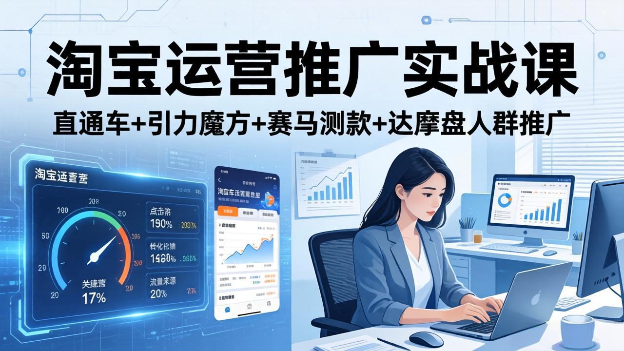 （18029期）淘宝运营推广实战课（更新26年4月）直通车+引力魔方+赛马测款+达摩盘人群推广等-赛德副业库