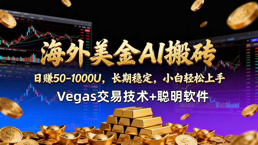（18276期）海外美金AI搬砖技术Vegas交易技术+聪明软件【训练营第七期】，日赚50-100U-赛德副业库