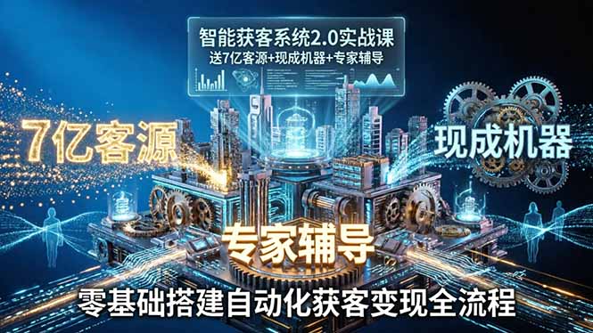 （18013期）智能获客系统2.0实战课：送7亿客源+现成机器+专家辅导，零基础搭建自动化获客变现全流程-赛德副业库