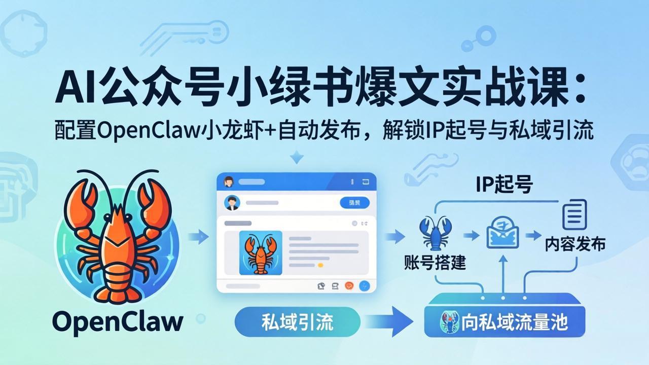 (18132期)AI公众号小绿书变现实战课:小绿书爆文写作+OpenClaw自动发布,解锁IP起号与私域引流-赛德副业库