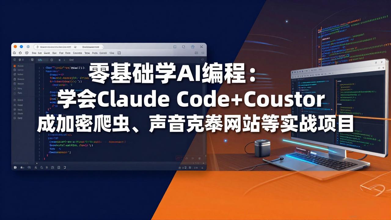 (17941期)零基础学AI编程:学会Claude Code+Cursor完成加密爬虫、声音克隆网站等实战项目-赛德副业库