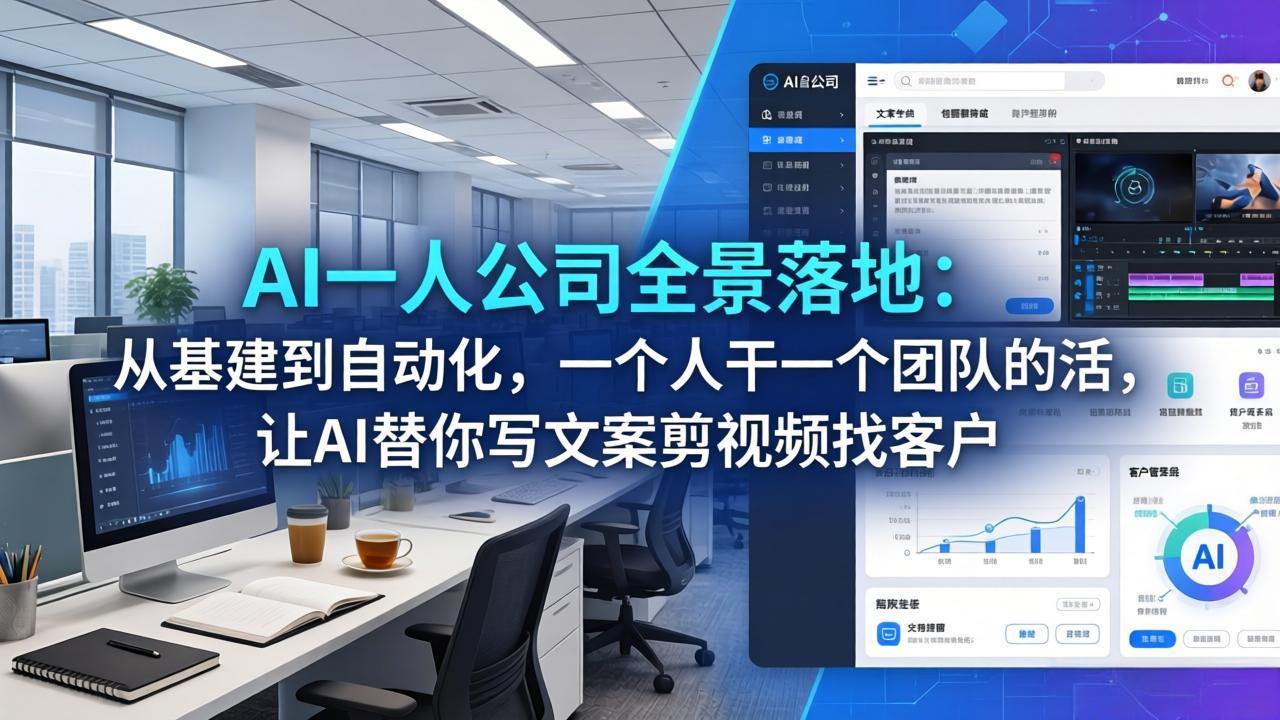 (17939期)AI一人公司全景落地:从基建到自动化,一个人干一个团队的活,让AI替你写文案剪视频找客户-赛德副业库