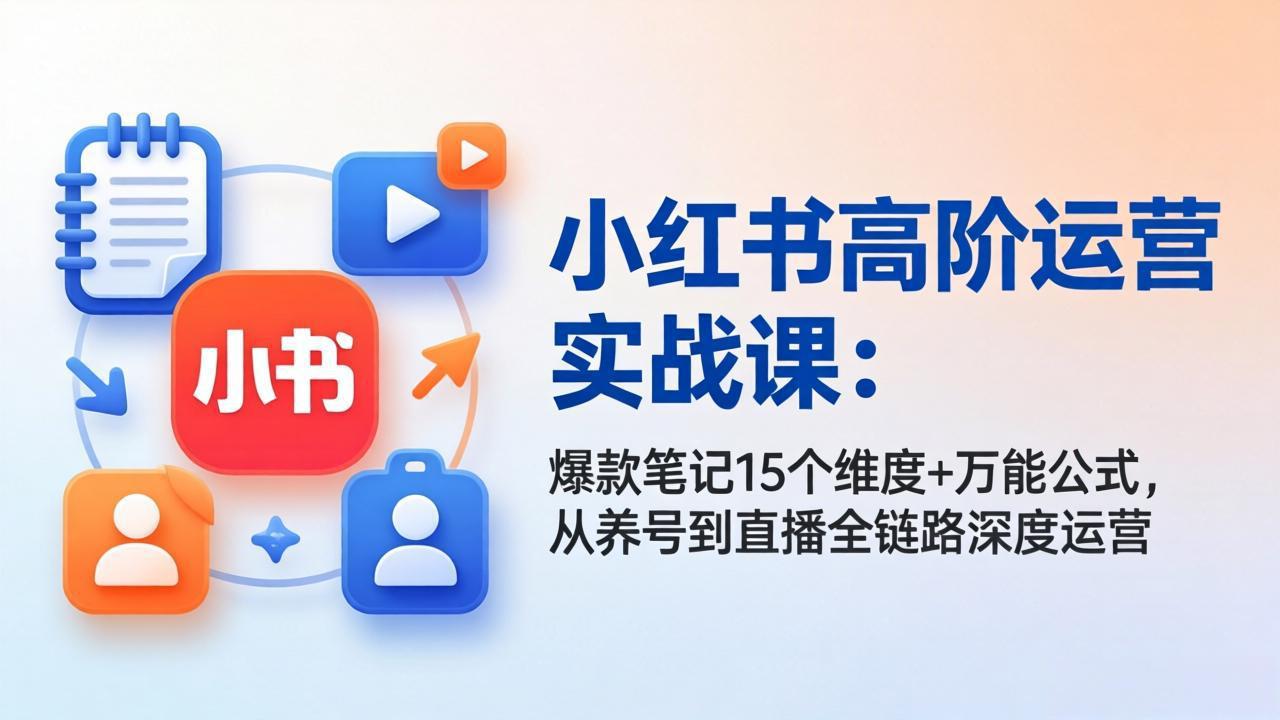 （17844期）小红书高阶运营实战课：爆款笔记15个维度+万能公式，从养号到直播全链路深度运营-赛德副业库