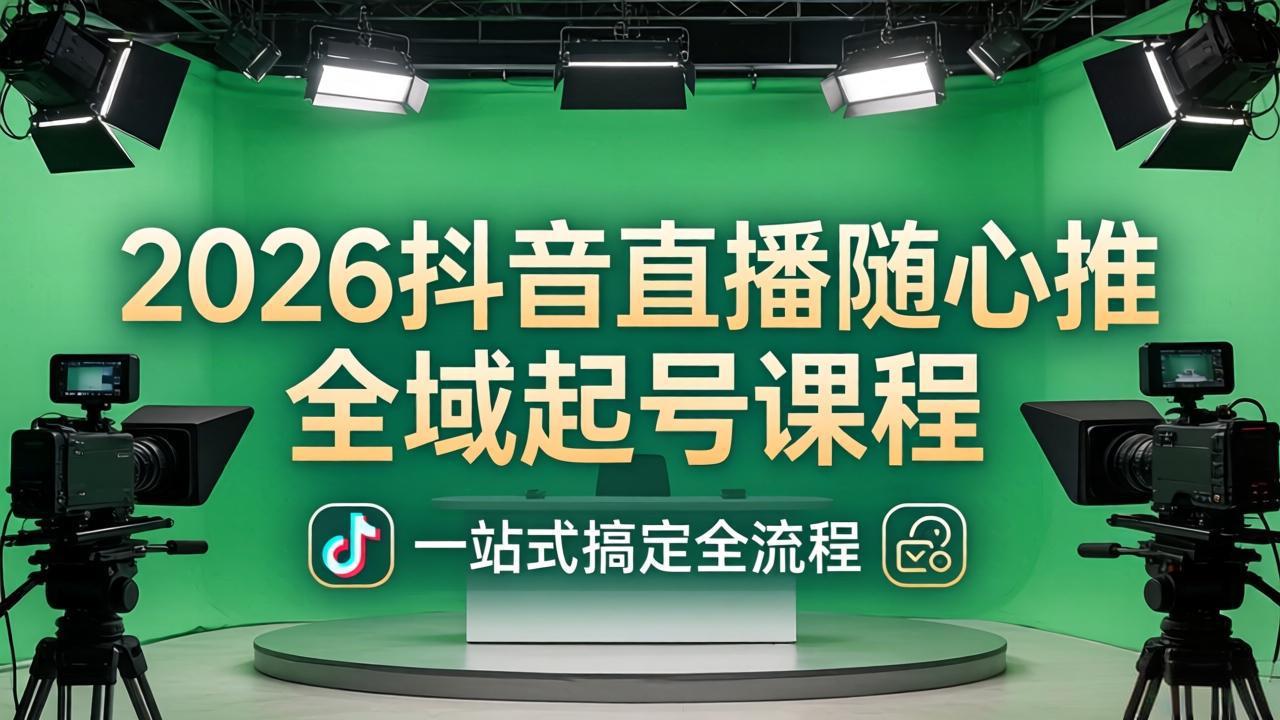 (18050期)2026抖音直播随心推全域起号课程:一站式搞定直播起号、稳号、放量全流程(更新4月)-赛德副业库