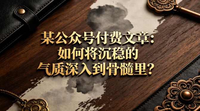 某公众号付费文章:如何将沉稳的气质深入到骨髓里?-赛德副业库