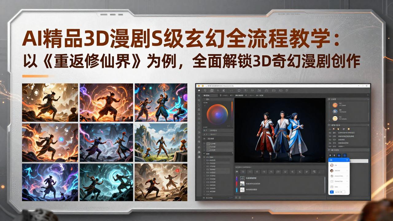 (17882期)AI精品3D漫剧S级玄幻全流程教学:以《重返修仙界》为例,全面解锁3D奇幻漫剧创作-赛德副业库