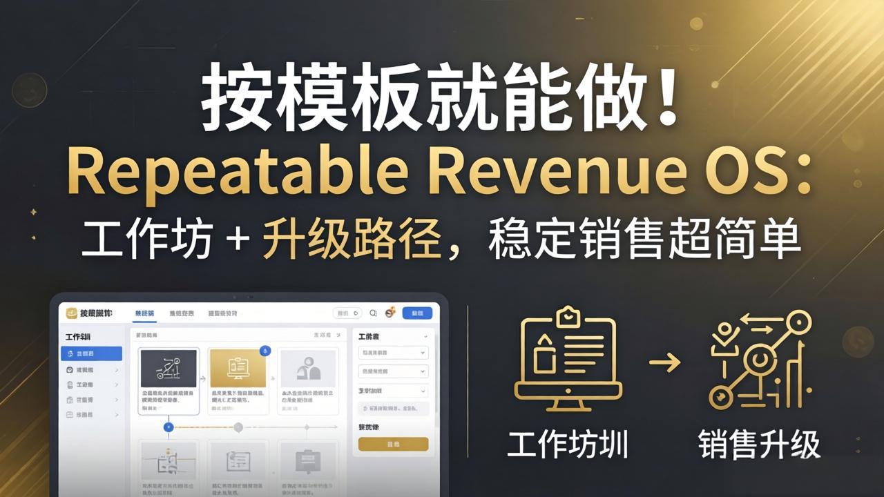 (18085期)按模板就能做!Repeatable Revenue OS:工作坊 + 升级路径,稳定销售超简单-赛德副业库