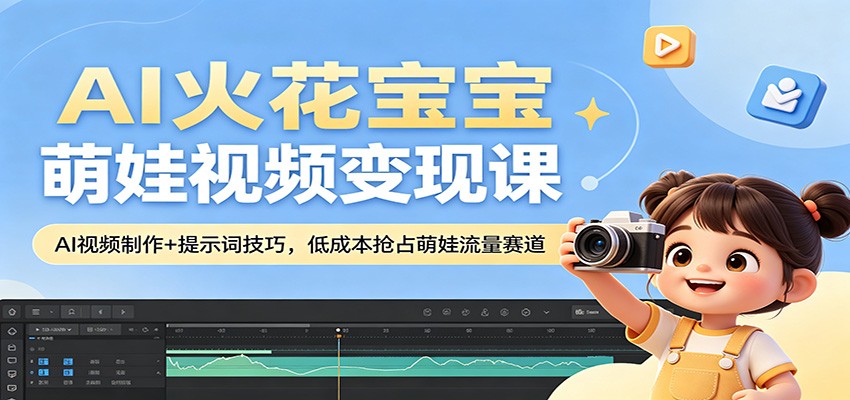 AI火花宝宝萌娃视频变现课:AI视频制作+提示词技巧,低成本抢占萌娃流量赛道-赛德副业库