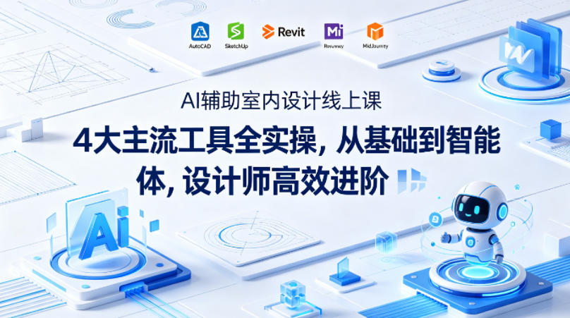AI辅助室内设计线上课｜4大主流工具全实操，从基础到智能体，设计师高效进阶-赛德副业库