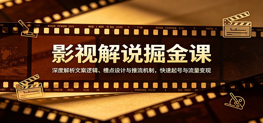 影视解说掘金课：深度解析文案逻辑、槽点设计与推流机制，快速起号与流量变现-赛德副业库