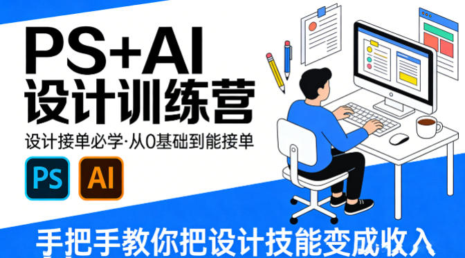 设计接单必学，PS+AI设计训练营，从0基础到能接单，手把手教你把设计技能变成收入-赛德副业库