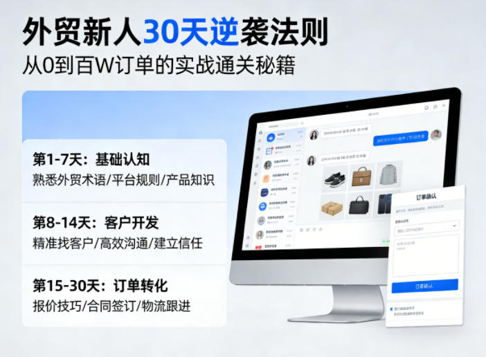 外贸新人30天逆袭法则，教你从0到百W订单的实战通关秘籍-赛德副业库