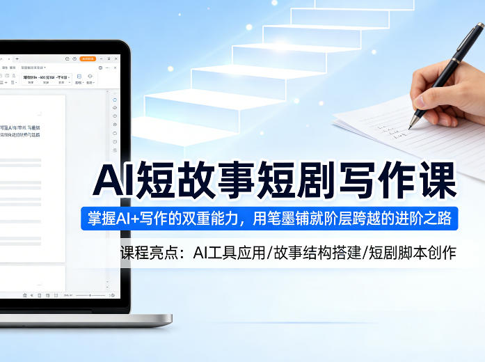 AI短故事短剧写作课，掌握AI+写作的双重能力，用笔墨铺就阶层跨越的进阶之路-赛德副业库