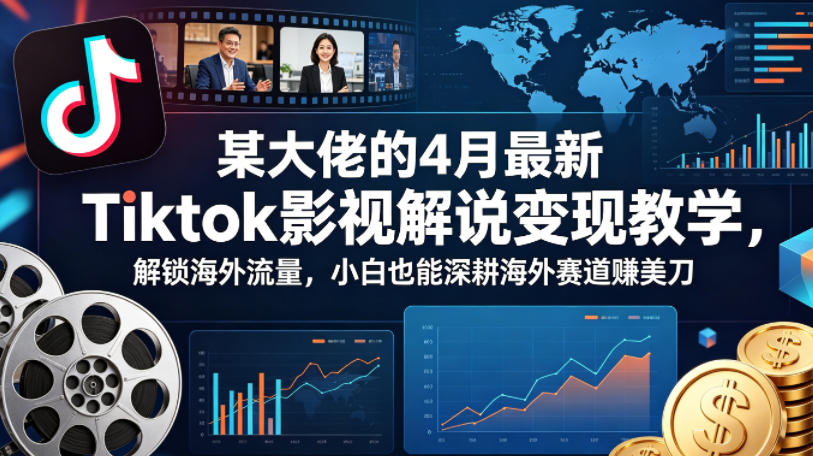 某大佬的4月最新Tiktok影视解说变现教学,解锁海外流量,小白也能深耕海外赛道賺美刀-赛德副业库