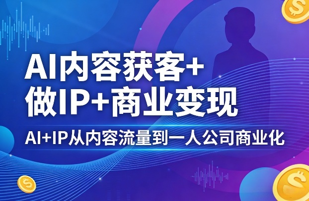 AI内容获客+做IP+商业变现，AI+IP从内容流量到一人公司商业化（完结）-赛德副业库