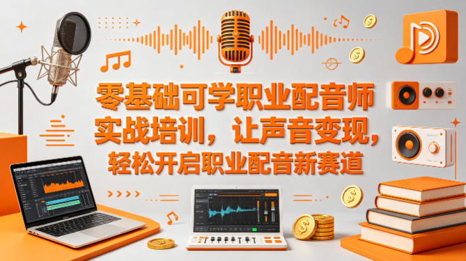 零基础可学职业配音师实战培训,让声音变现,轻松开启职业配音新赛道-赛德副业库