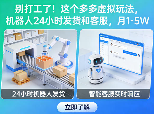 别打工了!这个多多虚拟玩法,机器人24小时发货和客服,月1-5W【揭秘】-赛德副业库