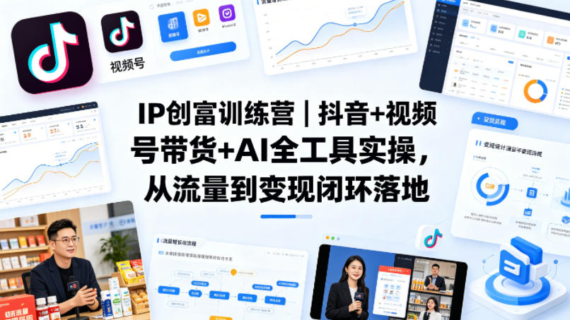 IP创富训练营|抖音+视频号带货+AI全工具实操,从流量到变现闭环落地-赛德副业库