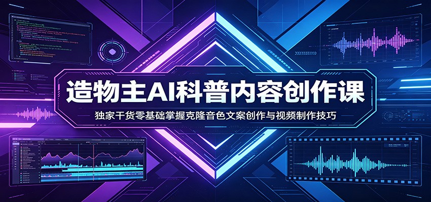 AI科普内容创作课:独家干货零基础掌握克隆音色文案创作与视频制作技巧-赛德副业库