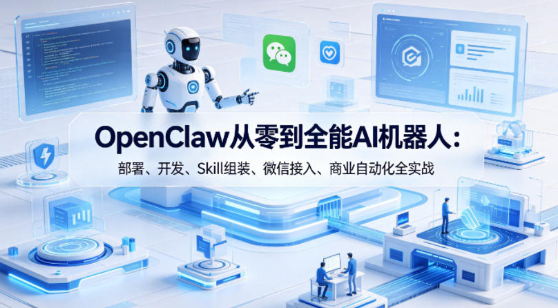 OpenClaw从零到全能AI机器人:部署、开发、Skill组装、微信接入、商业自动化全实战-赛德副业库