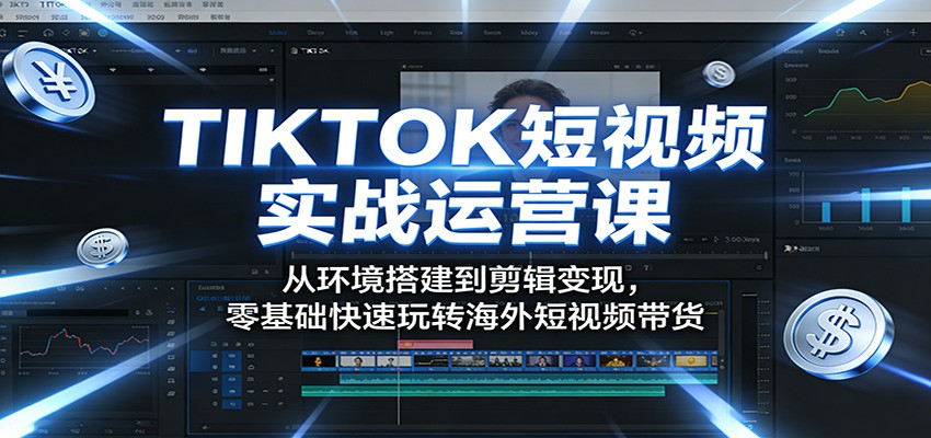 TIKTOK短视频实战运营课：从环境搭建到剪辑变现，零基础快速玩转海外短视频带货-赛德副业库