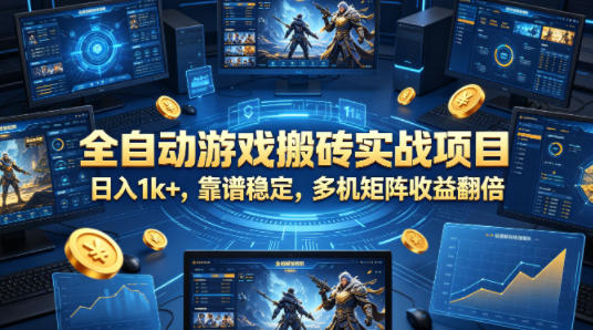 全自动游戏搬砖实战项目，日入1k+，靠谱稳定，多机矩阵收益翻倍【揭秘】-赛德副业库