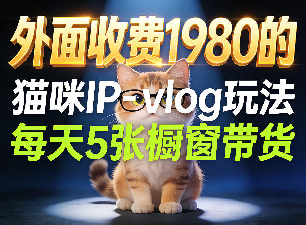 宠物赛道猫咪IP-vlog玩法，26条视频涨粉29W，每天5张橱窗带货拆解-赛德副业库